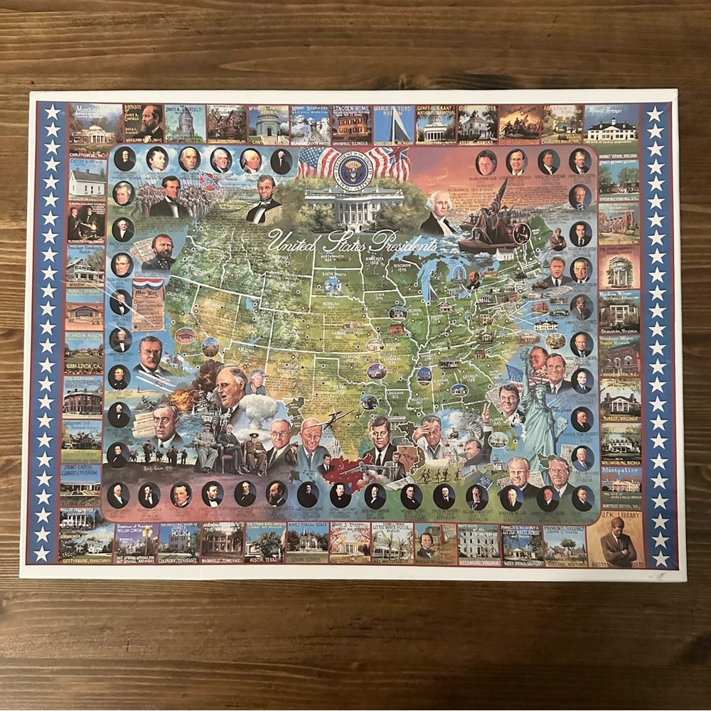 Complete Vintage US Presidents & Map 1000 Pc Puzzle